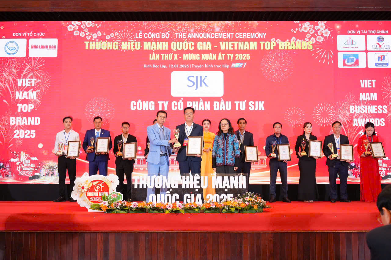 Công ty Cổ phần Đầu tư SJK chính thức được vinh danh là “Thương hiệu mạnh quốc gia 2025” 