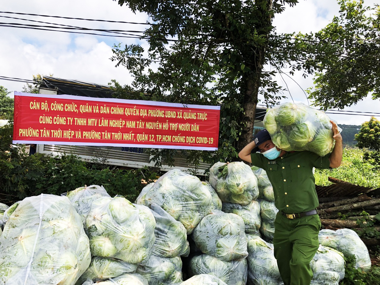 Người dân Đắk Nông thu hoạch nông sản chi viện cho Sài Gòn trong tình hình dịch bệnh Covid 19.